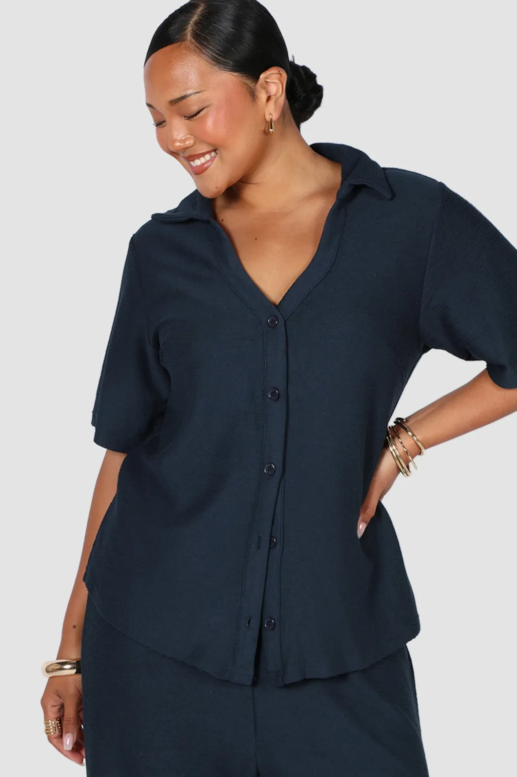 Fayt Tops | Sets | ARDEN SHIRT NAVY