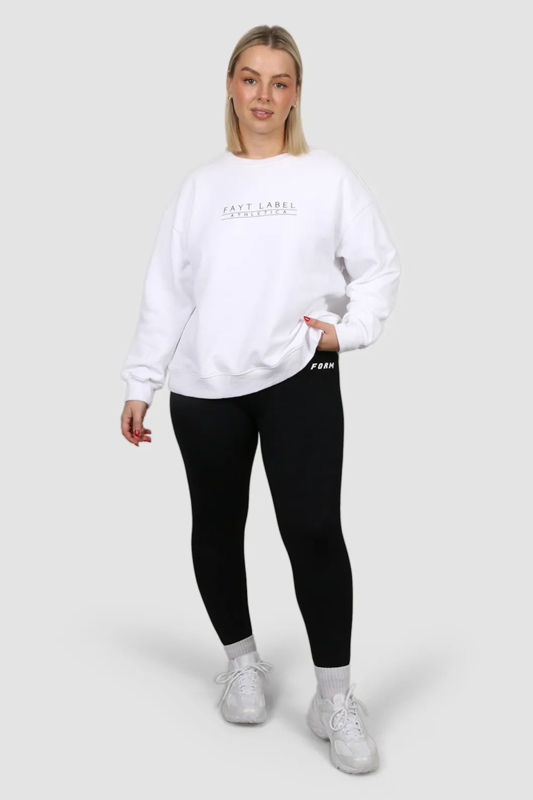 Fayt Tops | Sweaters & Knits | ATHLETICA OVERSIZED CREW WHITE
