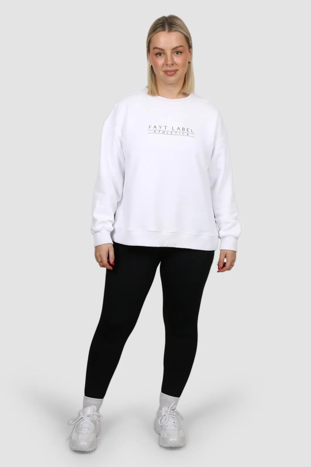 Fayt Tops | Sweaters & Knits | ATHLETICA OVERSIZED CREW WHITE