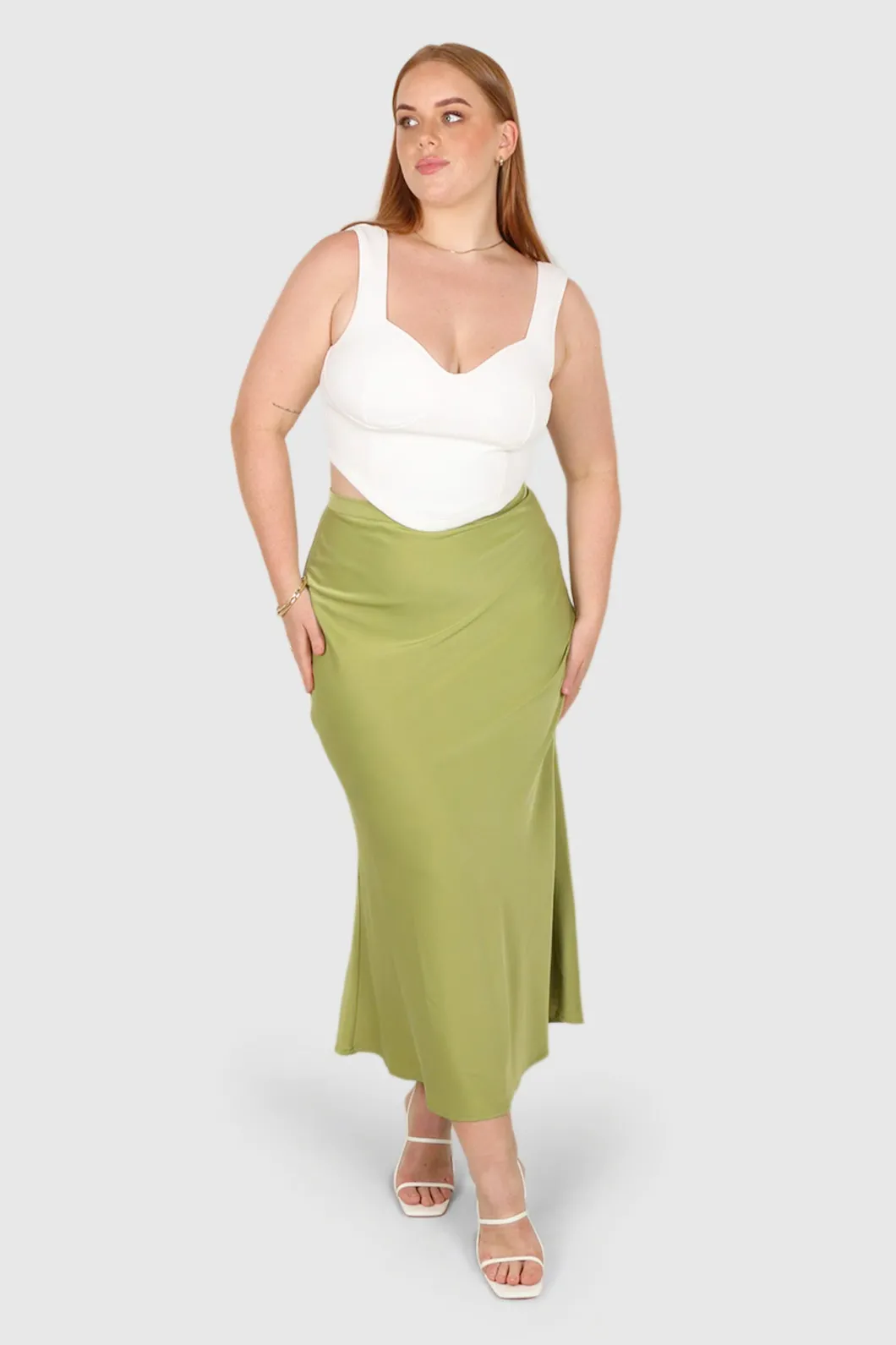 Fayt Skirts | BIANCA MIDI SKIRT KIWI