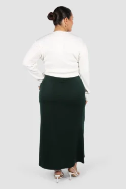 Fayt Skirts | BIANCA SLIP MIDI SKIRT DEEP GREEN