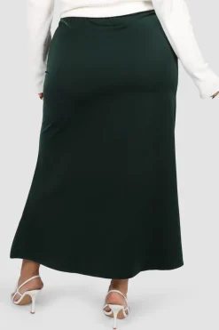Fayt Skirts | BIANCA SLIP MIDI SKIRT DEEP GREEN