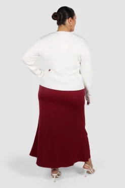 Fayt Skirts | BIANCA SLIP MIDI SKIRT MERLOT