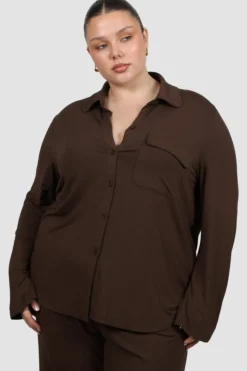 Fayt Tops | Sets | BUTTERY SLEEP TOP L/S ESPRESSO