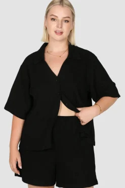 Fayt Shorts | CAPRI WAFFLE SHORTS BLACK