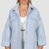 Fayt Jackets, Knits & Coats | CONCORD UNISEX SHACKET POWDER BLUE