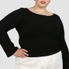 Fayt Tops | Jackets, Knits & Coats | DAKOTA RIBBED TOP BLACK