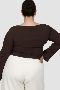 Fayt Tops | Jackets, Knits & Coats | DAKOTA RIBBED TOP ESPRESSO
