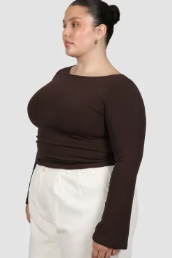 Fayt Tops | Jackets, Knits & Coats | DAKOTA RIBBED TOP ESPRESSO