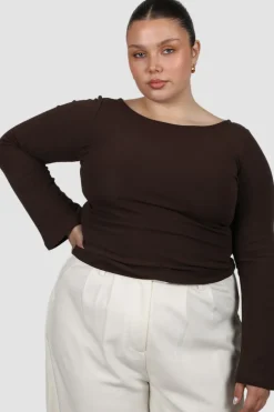 Fayt Tops | Jackets, Knits & Coats | DAKOTA RIBBED TOP ESPRESSO