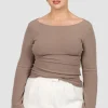 Fayt Tops | Jackets, Knits & Coats | DAKOTA RIBBED TOP MOCHA