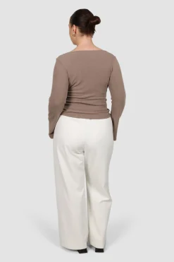 Fayt Tops | Jackets, Knits & Coats | DAKOTA RIBBED TOP MOCHA