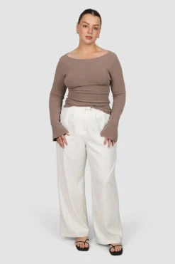 Fayt Tops | Jackets, Knits & Coats | DAKOTA RIBBED TOP MOCHA