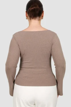 Fayt Tops | Jackets, Knits & Coats | DAKOTA RIBBED TOP MOCHA