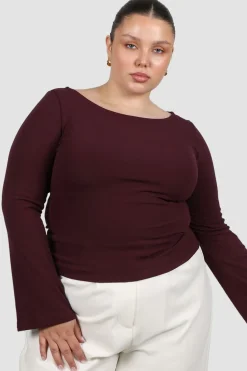 Fayt Tops | Jackets, Knits & Coats | DAKOTA RIBBED TOP WINE