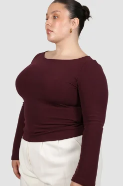Fayt Tops | Jackets, Knits & Coats | DAKOTA RIBBED TOP WINE