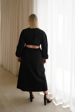 Fayt Dresses | Dresses | DAYTONA LINEN BLEND DRESS BLACK