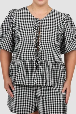 Fayt Tops | Sets | FAWN TOP B&W GINGHAM