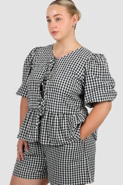 Fayt Tops | Sets | FAWN TOP B&W GINGHAM