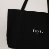 Fayt Accessories | EMBROIDERED TOTE BAG BLACK