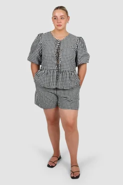 Fayt Sets | GRADY SHORTS B&W GINGHAM