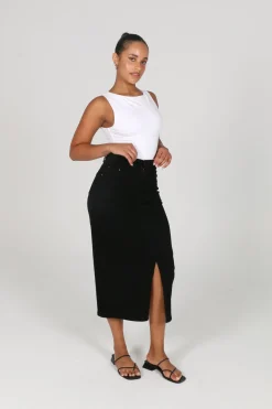 Fayt Denim | Jeans | HUDSON DENIM MIDI SKIRT BLACK