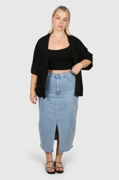 Fayt Denim | Jeans | HUDSON MIDI SKIRT BLUE WASH