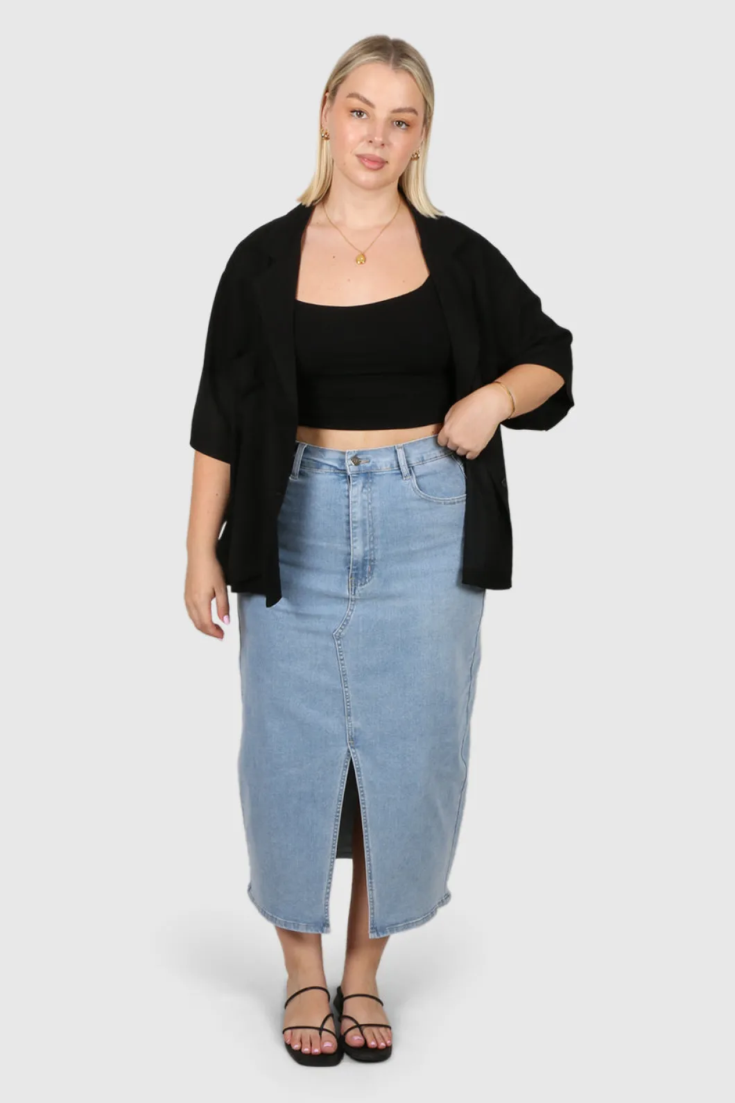 Fayt Denim | Jeans | HUDSON MIDI SKIRT BLUE WASH