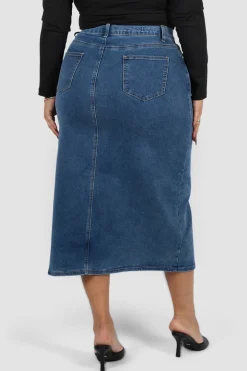Fayt Denim | Jeans | HUDSON MIDI SKIRT DEEP BLUE