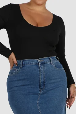 Fayt Denim | Jeans | HUDSON MIDI SKIRT DEEP BLUE