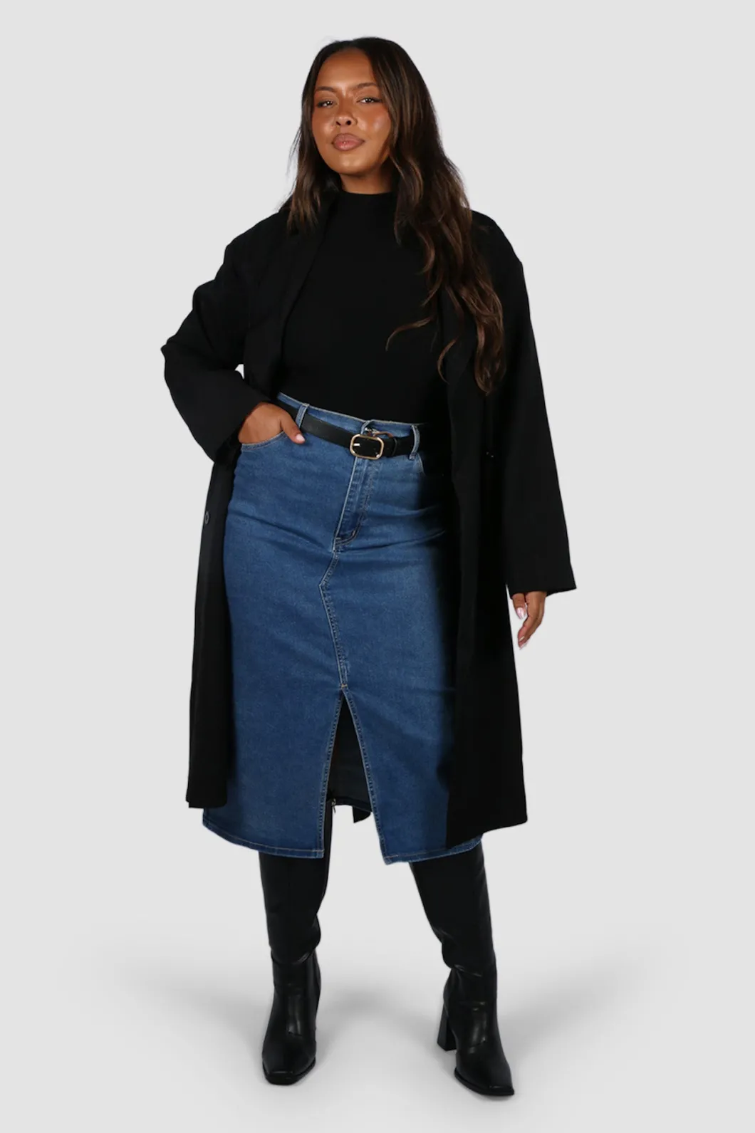 Fayt Denim | Jeans | HUDSON MIDI SKIRT DEEP BLUE