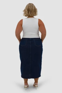 Fayt Denim | Jeans | HUDSON MIDI SKIRT MIDNIGHT BLUE