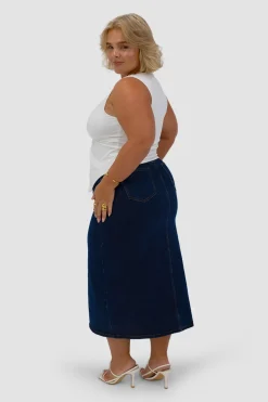 Fayt Denim | Jeans | HUDSON MIDI SKIRT MIDNIGHT BLUE