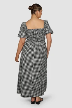 Fayt Dresses | Dresses | ISMAE MAXI DRESS B&W GINGHAM