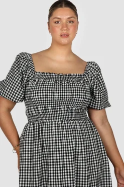 Fayt Dresses | Dresses | ISMAE MAXI DRESS B&W GINGHAM