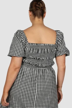 Fayt Dresses | Dresses | ISMAE MAXI DRESS B&W GINGHAM