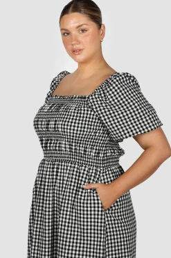 Fayt Dresses | Dresses | ISMAE MAXI DRESS B&W GINGHAM