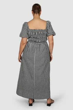 Fayt Dresses | Dresses | ISMAE MAXI DRESS B&W GINGHAM