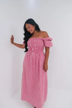 Fayt Dresses | Dresses | ISMAE MAXI DRESS RED GINGHAM