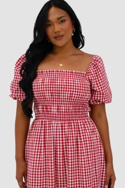 Fayt Dresses | Dresses | ISMAE MAXI DRESS RED GINGHAM