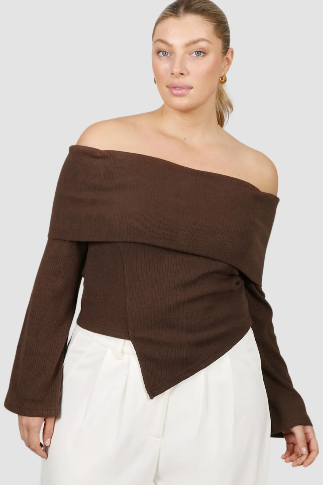 Fayt Tops | Jackets, Knits & Coats | KENDALL TOP CHOCOLATE