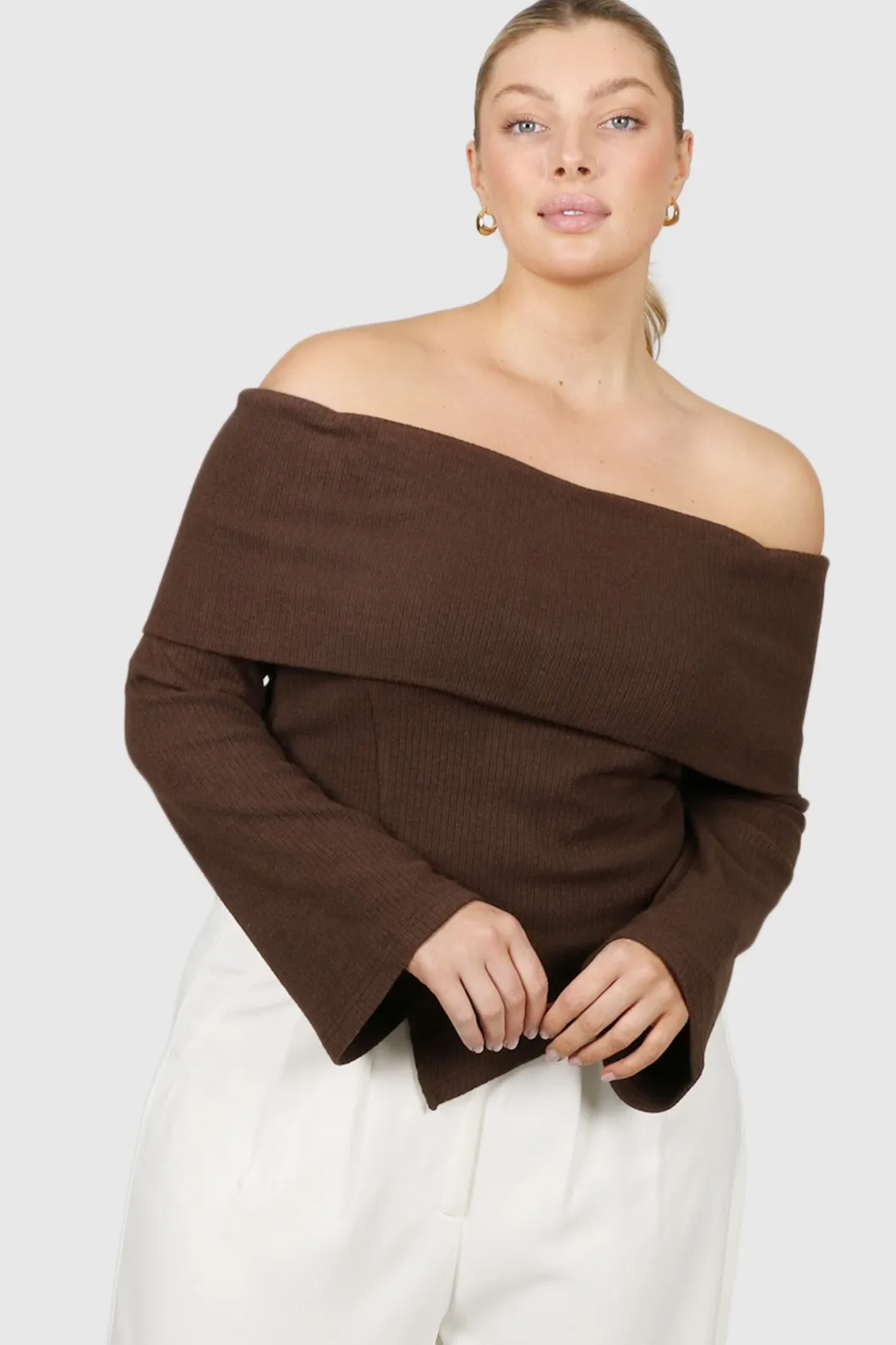 Fayt Tops | Jackets, Knits & Coats | KENDALL TOP CHOCOLATE