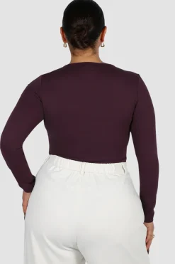 Fayt Tops | L/S BODYSUIT DEEP PLUM