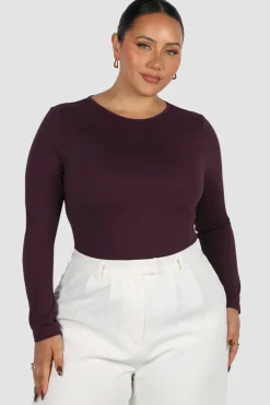 Fayt Tops | L/S BODYSUIT DEEP PLUM