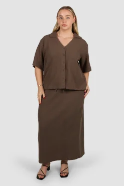 Fayt Tops | Sets | LUMI WAFFLE SHIRT MOCHA