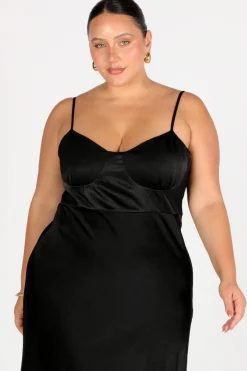 Fayt Dresses | Dresses | MARGOT SILKY SLIP MIDI DRESS BLACK
