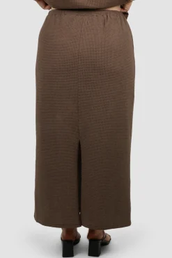 Fayt Skirts | Sets | MARLEY WAFFLE MAXI SKIRT MOCHA