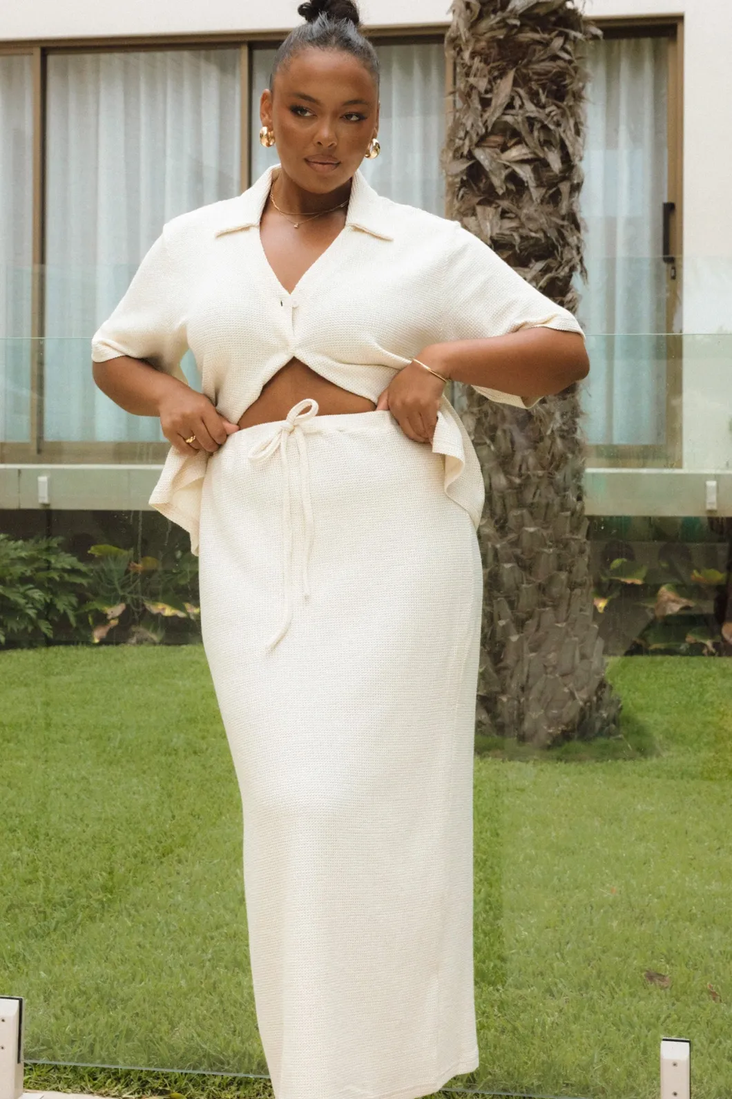 Fayt Skirts | MARLEY WAFFLE MAXI SKIRT OASIS