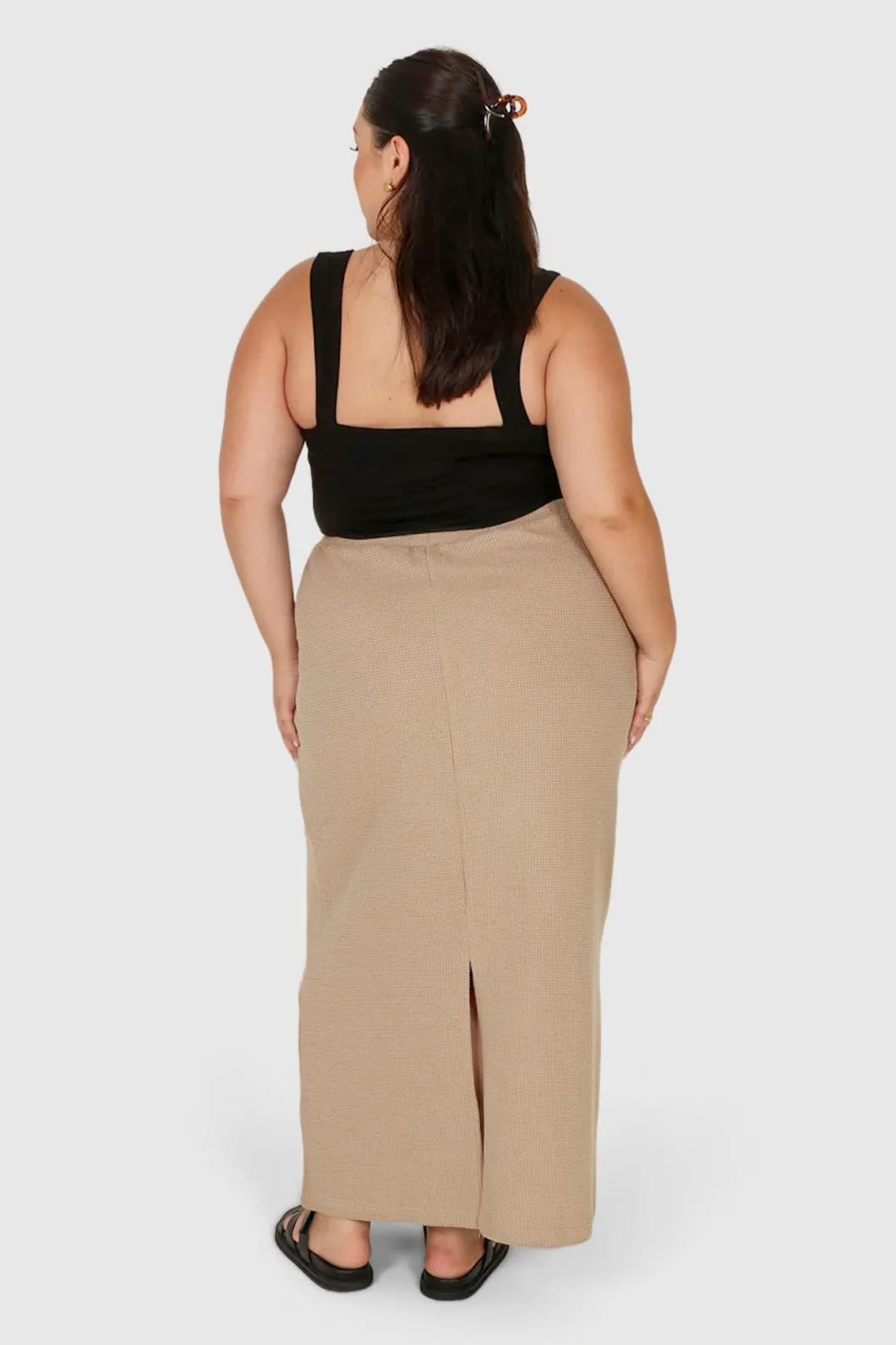 Fayt Skirts | MARLEY WAFFLE MAXI SKIRT BISCUIT