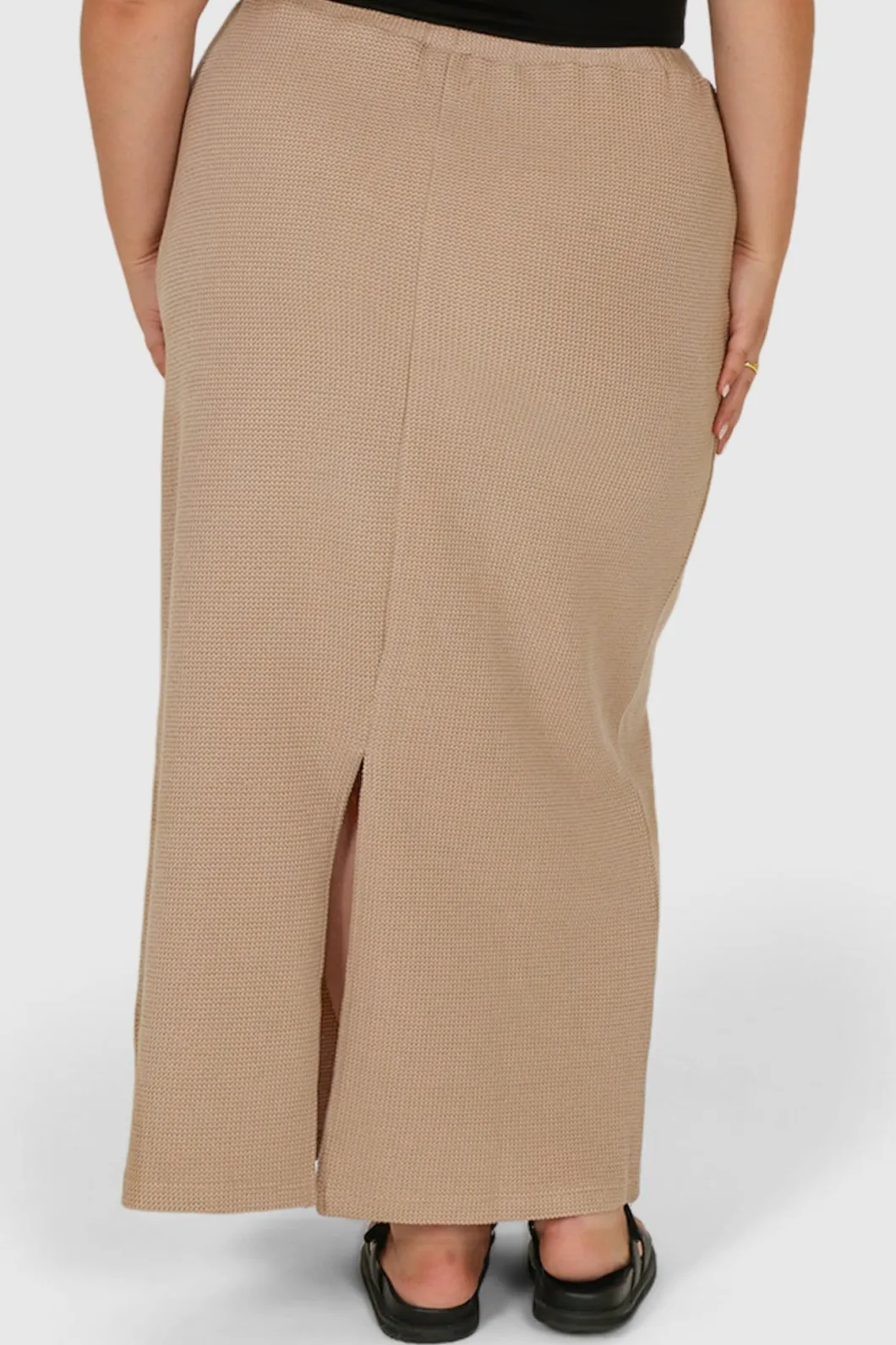 Fayt Skirts | MARLEY WAFFLE MAXI SKIRT BISCUIT